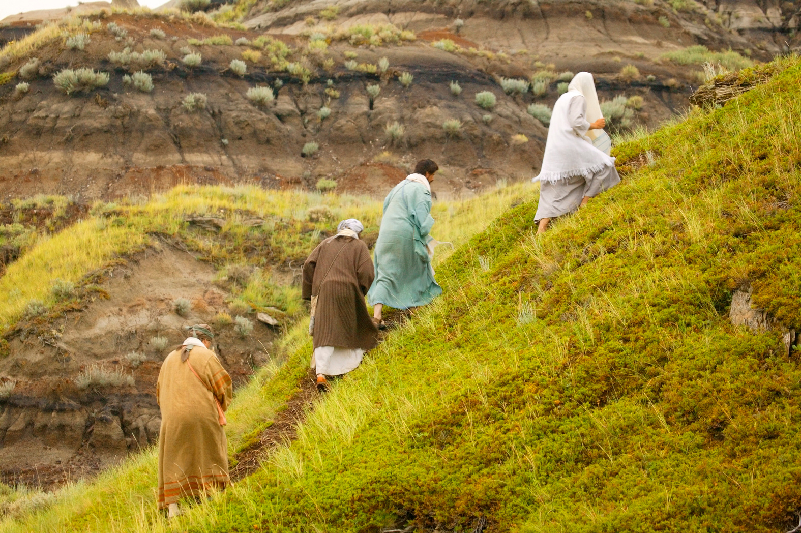 Jesus Leading Three Disciples Up on a Hill